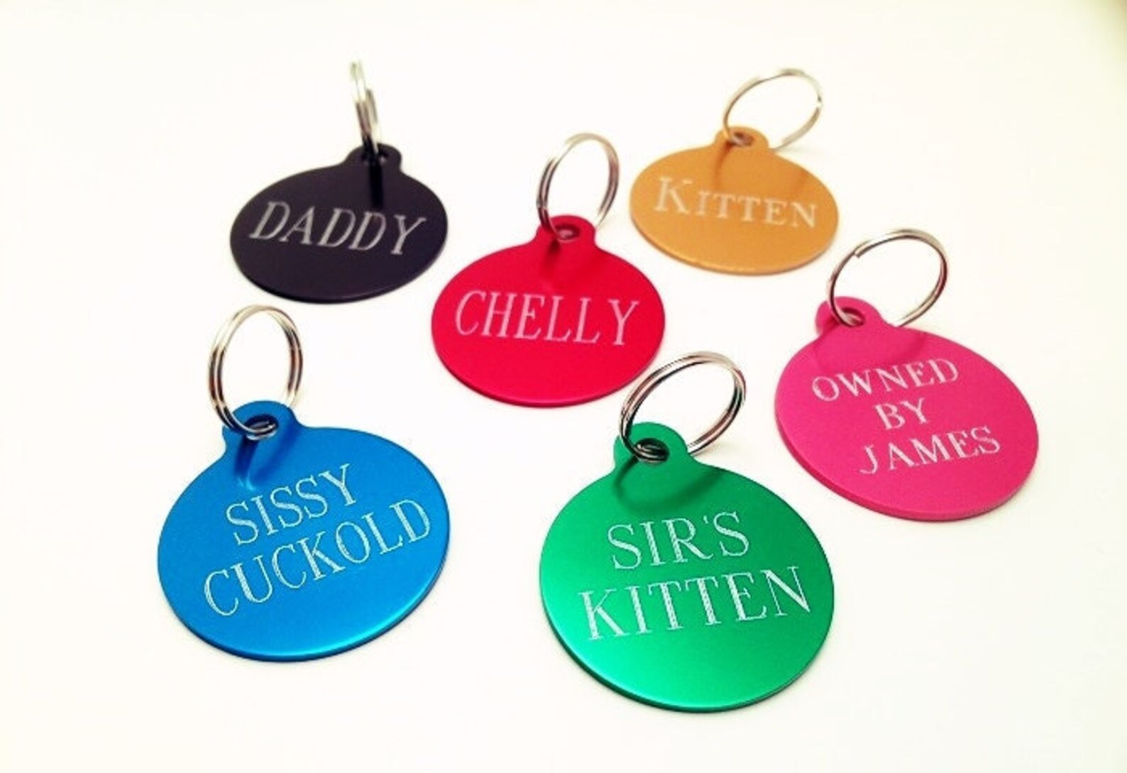 BDSM COLLAR TAG Custom Engraving on Both Sides Christmas Gifts Etsy