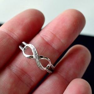 Custom Engraved BDSM 925 Sterling Silver CZ Rope Bondage infinity ring kitten little babygirl ddlg promise commitment anniversary ring image 6