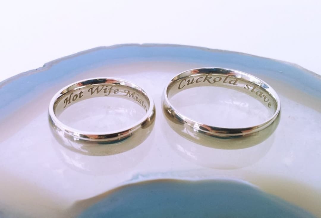 CUSTOM BDSM Rings Couples or Single Stainless Steel Hotwife picture image