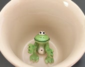 Frog in Mug - Surprise animal mugs, animal cup, coffee mug with animal inside, Kids milk Cups, creatures inside mug, birthday gift