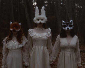 Descuento en el paquete de criaturas del bosque: máscaras de conejo de montaña, mapache y zorro rojo