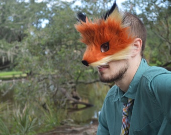 Máscara de zorro rojo y canela