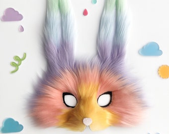 Pastel Rainbow Rabbit Mask