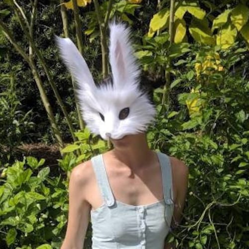 White Rabbit Mask Handmade Etsy