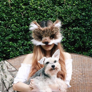 Wild Coyote Faux Fur Mask, handmade