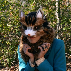 Faux Fur Wildcat Mask, handmade