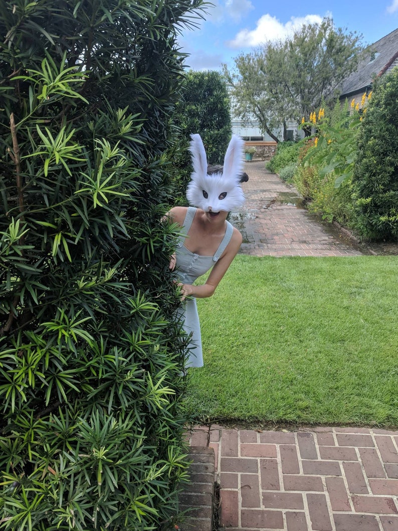 White Rabbit Mask, handmade image 2