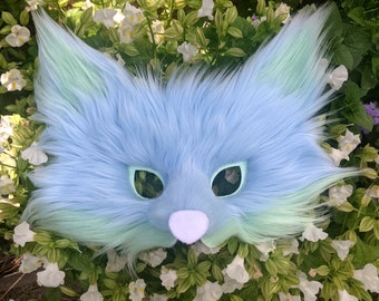 Ice Blue Mint Fox Mask