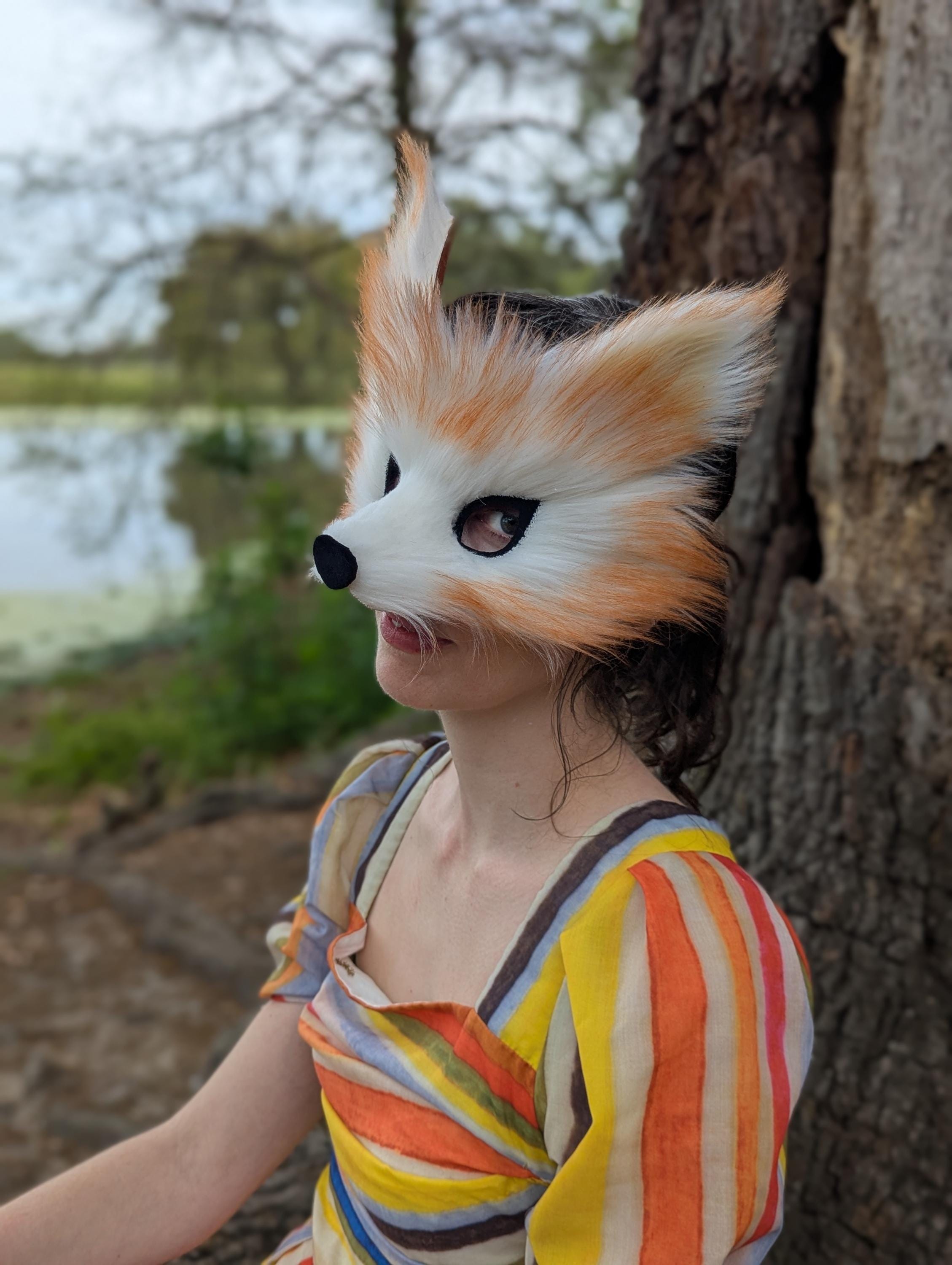 スイムスーツデパートメント／ウッドカービングお面フォックスマスクFox Mask Kitsune Fox Mask - Black/Red – Space Armory | Japanese Mask and