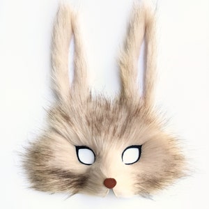 Faux Fur Mountain Rabbit Mask, handmade image 2