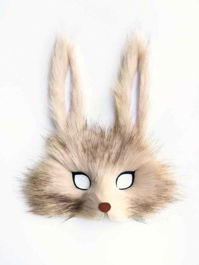 Faux Fur Mountain Rabbit Mask, handmade image 2