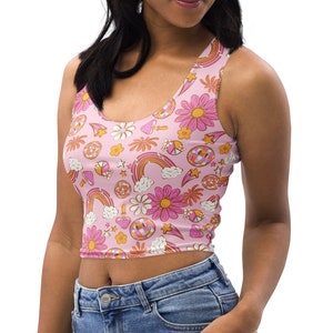 Rave crop top, rave tank top, groovy rave outfit women, festival top, festival outfit, rave clothing, rave wear