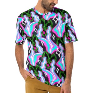 Trippy Men&#39;s rave t-shirt, mens rave outfit, mens rave clothing, festival outfit, mens rave set, plus size mens rave outfit, mens rave shirt