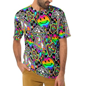 Trippy Men&#39;s rave t-shirt, mens rave outfit, mens rave clothing, festival outfit, mens rave set, plus size mens rave outfit, mens rave shirt