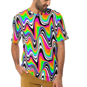 Trippy Men&#39;s rave t-shirt, mens rave outfit, mens rave clothing, festival outfit, mens rave set, plus size mens rave outfit, mens rave shirt