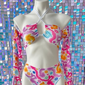 Butterfly rave outfit set, groovy rave bottoms, womens,  festival outfits, rave bell bottoms, rave top, rave bottoms, rave bodysuit