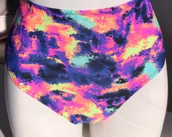 Trippy Rave bottoms, rave outfit women, rave wear clothing, high waisted rave bottoms, cheeky bottoms, rave outfit set