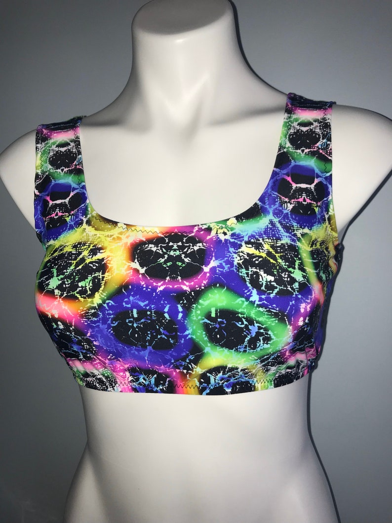 rave tank top rave clothing supportive rave top rave wear bra top Rave top rave outfit cropped tank top sports bra bikini top