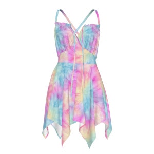 Tie Dye Pastel Fairy Rave Outfit Dress, Rave outfit women, Rave and festival Wear, Fairy rave wear, fairycore outfit