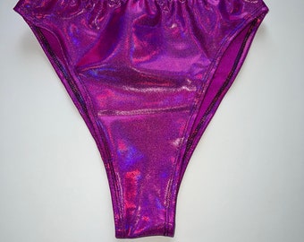Holographic rave Bottoms high waisted, plus size rave outfit set women, thigh high rave bottoms, holographic clothing, cheeky bottoms