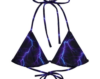 Electric Rave top string bikini, plus size rave top, rave outfit set women, rave clothing, edc outfit, rave wear, festival clothing