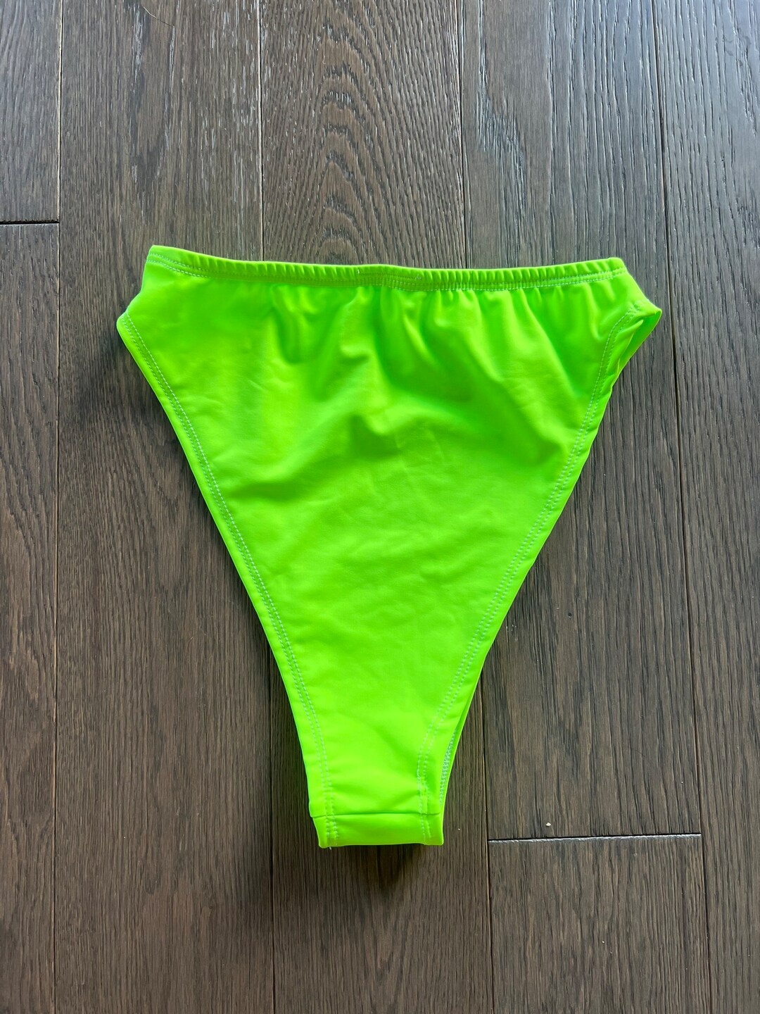 Neon Green Thigh High Rave Bottoms, High Waisted Cheeky Rave Bottoms