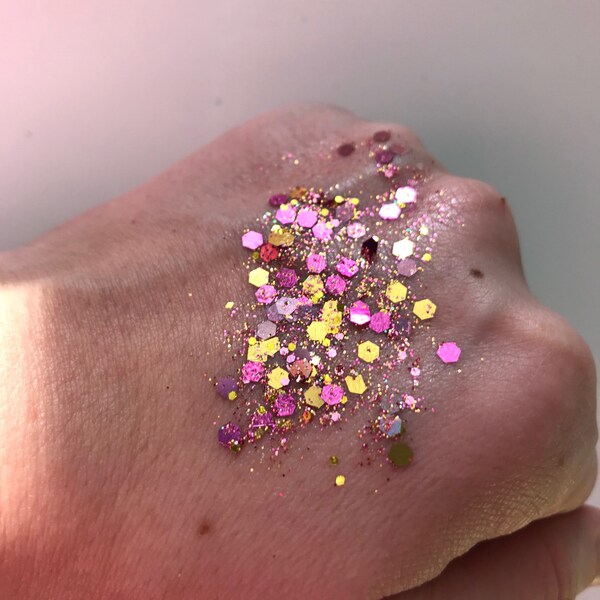 Festival Glitter, roze glitter, dikke glitter, holografische glitter, cosmetische glitter, bodyglitter, haarglitter, rave-outfit, rave-slijtage