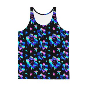 Trippy Men&#39;s rave tank top, mens rave outfit, mens rave clothing, festival outfit, mens rave set, mens rave top, mens rave shirt, plus size