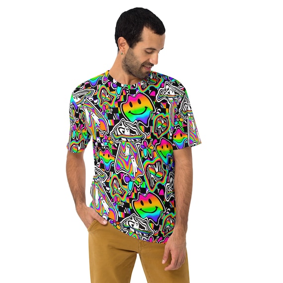 Trippy Men's Rave T-shirt, Mens Rave Outfit, Mens Rave