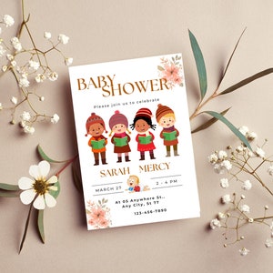 Baby Shower Invitation, Modern Baby Shower Invitation, Editable Minimalist Baby Shower Invite, Printable Baby Shower Invitation, PDF