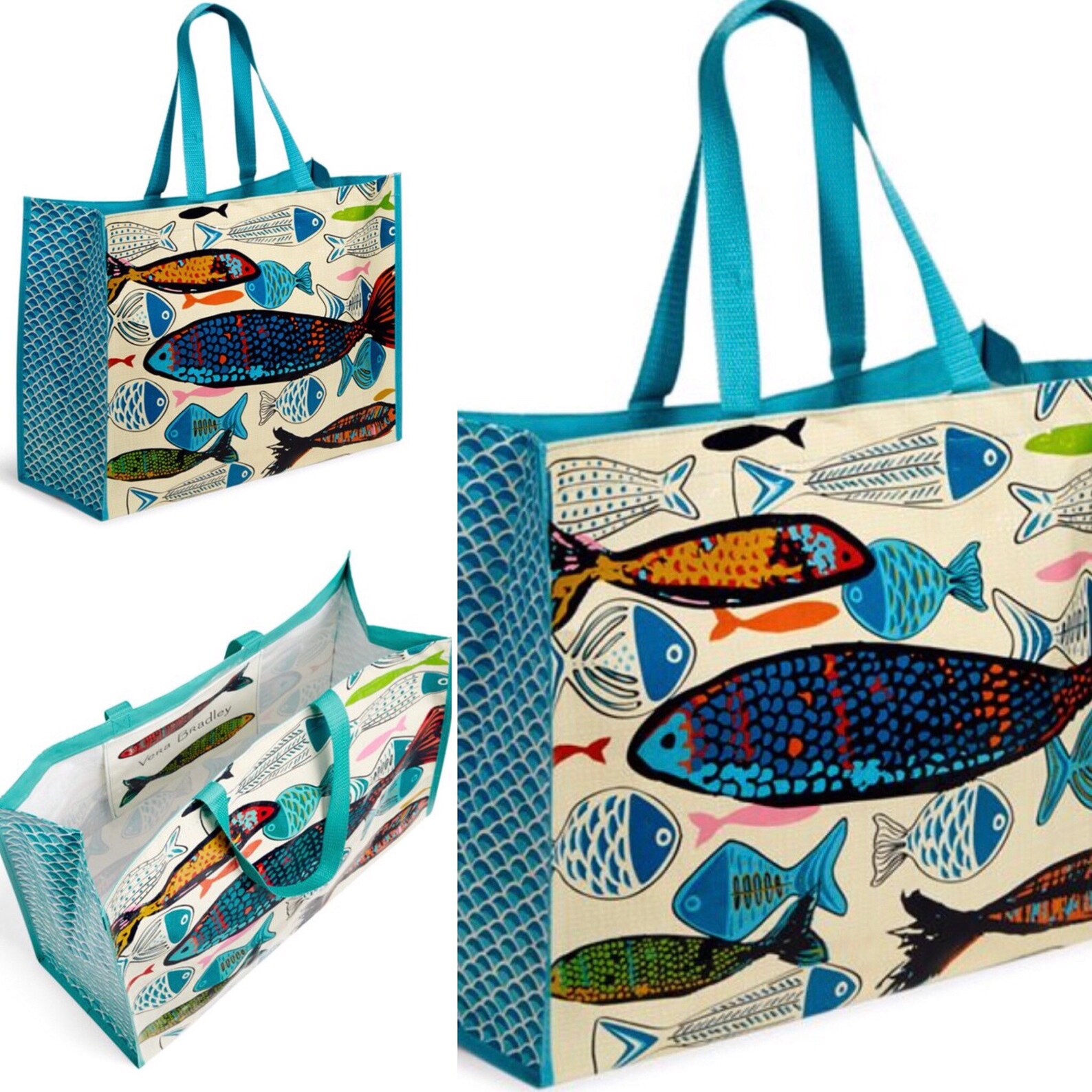 Vera Bradley Market Totes GO FISH Set of 2 for Beach Etsy