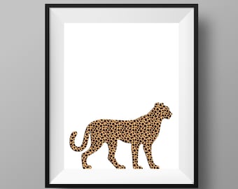 チータープリント | チーターデコレーション | チーターポスター | ウォールプリント | 動物ウォールプリント 8x10 インスタントデジタルダウンロード