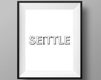 Seattle Art Prints | Instant Digital Download 11x14