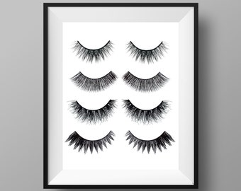 Lash Print - Eyelash Wall Art | Powder Room Art | Lashes Print | Makeup Print | Makeup Decor | Instant Digital Download
