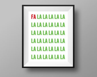 Holiday Prints | Christmas Decorations | Christmas Prints | Fa la la la | Holiday Decorations - Instant Digital Download 10x8