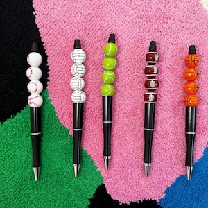 Sports Beaded Pen | Sports Wood Bead Pen | Sports Gifts | Sports Pen