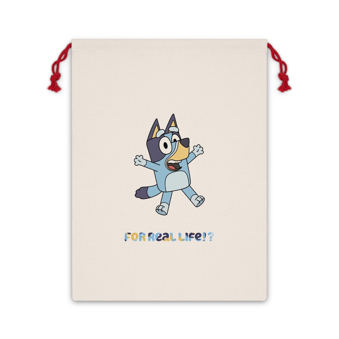 Bluey Christmas Gift Bag Bluey Gift Linen Bag Bluey Etsy Australia