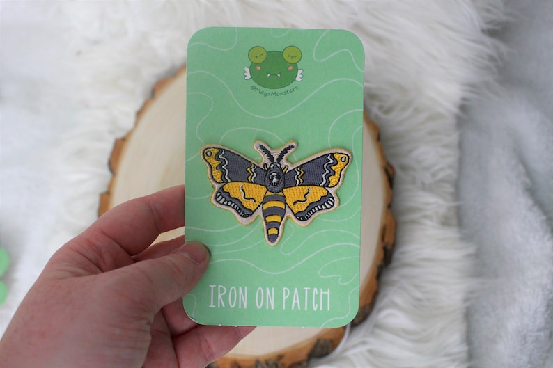 Bug Iron On Patches Slug Hercules Beetle Rosy Maple Moth Luna Moth Death Head Hawk Moth Bag Jacket Patch Nature Gift Nature Lover Pride Death Head Hawk Moth