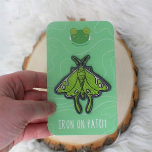 Bug Iron On Patches Slug Hercules Beetle Rosy Maple Moth Luna Moth Death Head Hawk Moth Bag Jacket Patch Nature Gift Nature Lover Pride Luna Moth