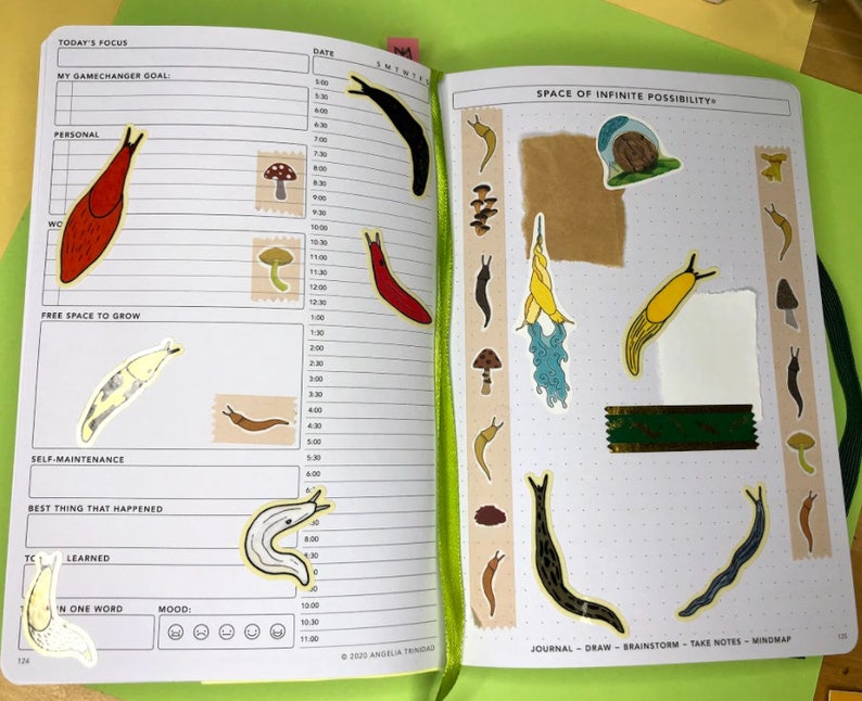 Land Slugs Sticker Sheet Nature Cute Educational Planning Journaling Stationery Slug Peelable Cottagecore Sticker Book Earth Bugs image 3