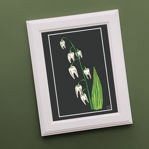 Teeth of The Valley Art Print Alt Goth Creepy Gothic Home Decor Lily of The Valley Wall Art Various Sizes 4x6 5x7 8.5x11 Inches Art Prints Original