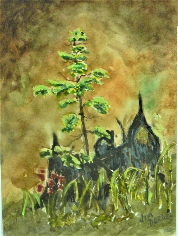 NEW BEGININGS  woodland forest painting