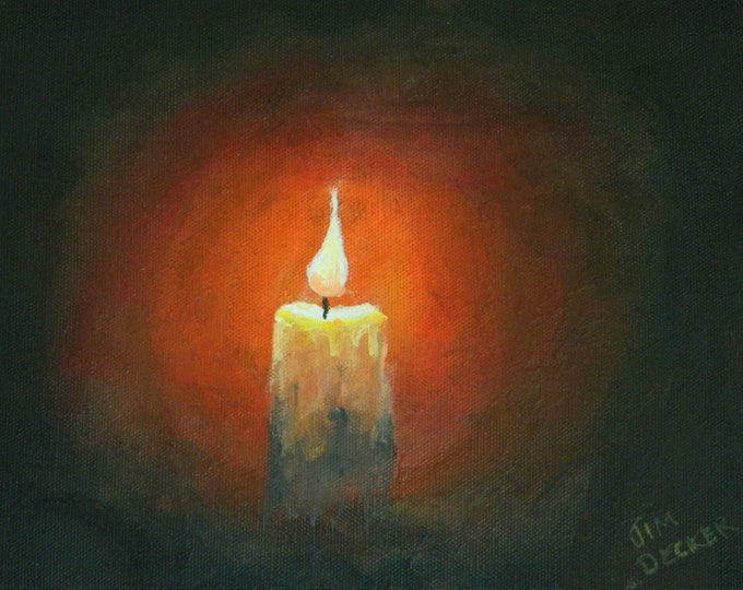 CANDLE LIGHT Painting Glowing Candle Painting Etsy
