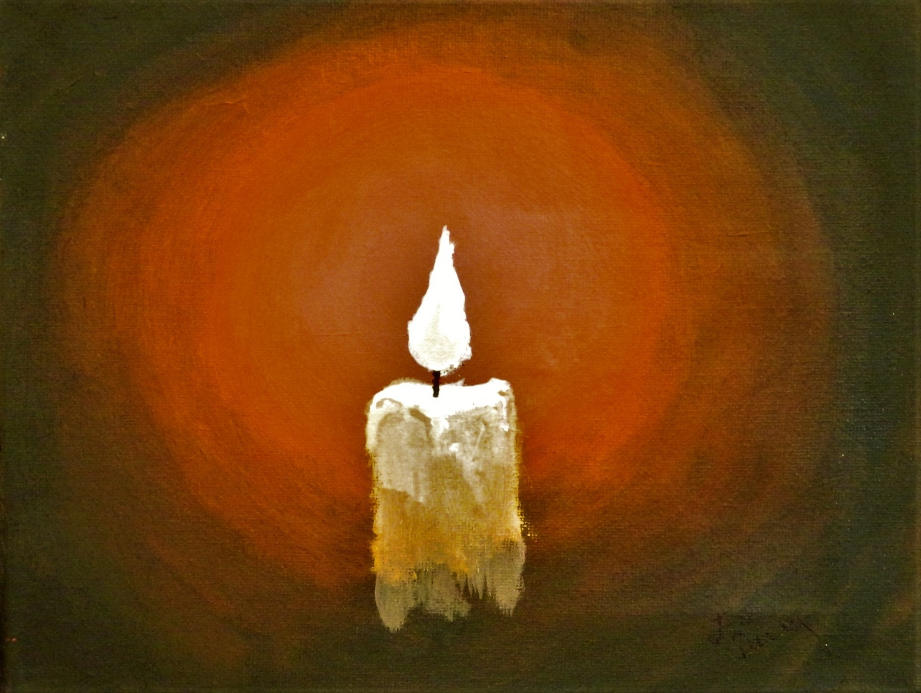 CANDLE LIGHT Painting Warm Painting 8 x 10 Free Shipping Etsy