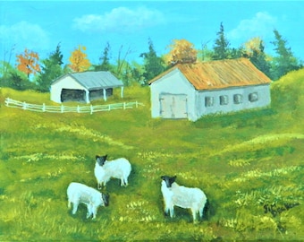 SHEEP FARM Painting