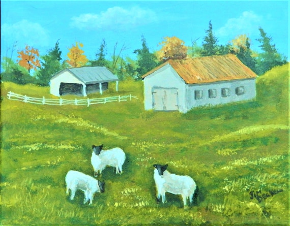 SHEEP FARM Painting