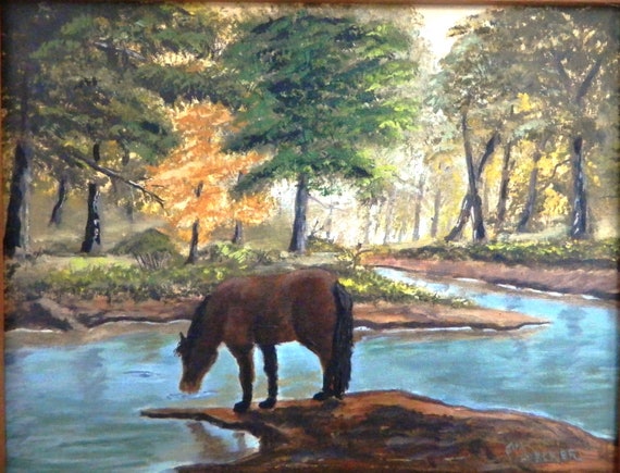 PONY At The STREAM  Horse Painting