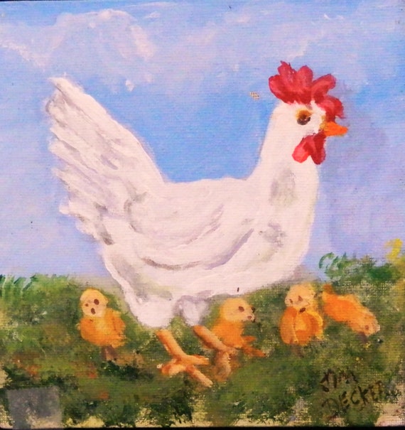 MOTHER HEN Chicken Painting