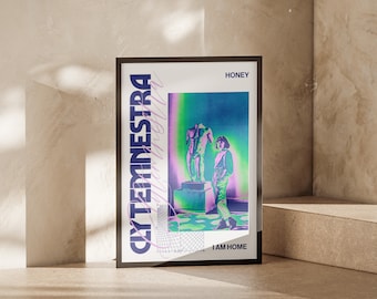 Cartel imprimible de Clitemnestra, impresión de arte de mitología griega moderna, diseño de interiores y amantes de los mitos, descarga de arte de pared de tragedia griega