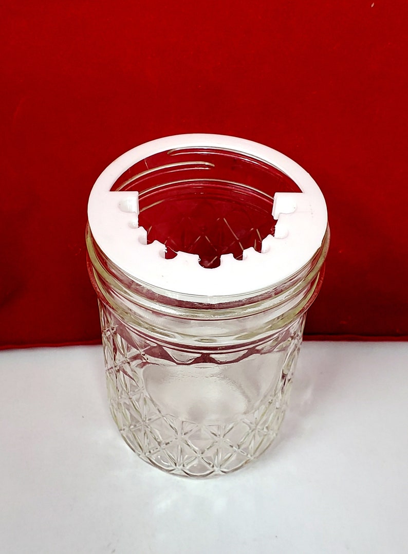 Set of 2 Mason Jar Paint Brush Holder 3D Printed Improved Design w/Flexible TPU Material Choose from 2 Colors image 3